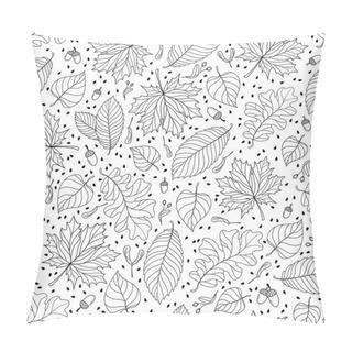 Personality  Autumn Seamless Pattern With Seeds And Leaves Pillow Covers