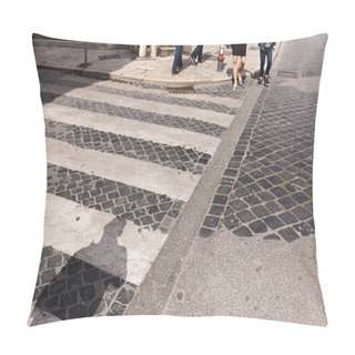 Personality  Cropped View Of People At Crosswalk In Rome, Italy Pillow Covers