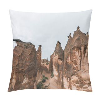 Personality  Beautiful Eroded Rock Formations In Famous Cappadocia, Turkey  Pillow Covers
