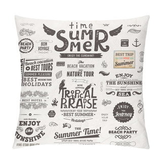 Personality  Retro Elements For Summer Calligraphic Designs Pillow Covers