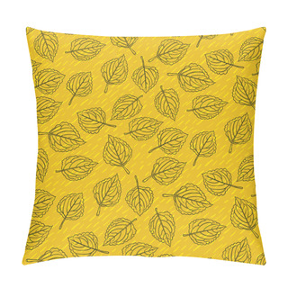 Personality  Elegant Pattern With Leafs Drawn In Thin Lines Pillow Covers