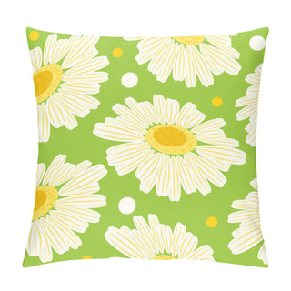Personality  Seamless Floral Pattern With White Daisy Pillow Covers