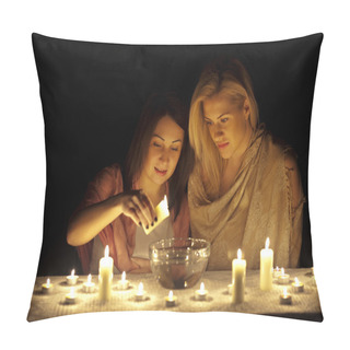 Personality  Woman With A Candle Pillow Covers