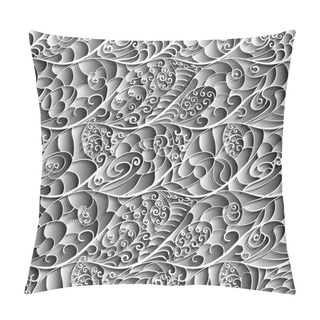 Personality  Seamless Abstract Stylized Pattern Of Intertwining Sea Waves Pillow Covers