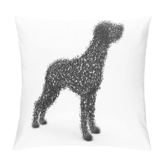 Personality  Dog Wire Frame Shape In Low Polygon Style. 3D Rendering Image. Pillow Covers
