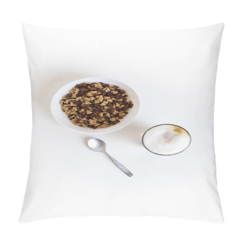 Personality  glass of coffee and cornflakes  pillow covers