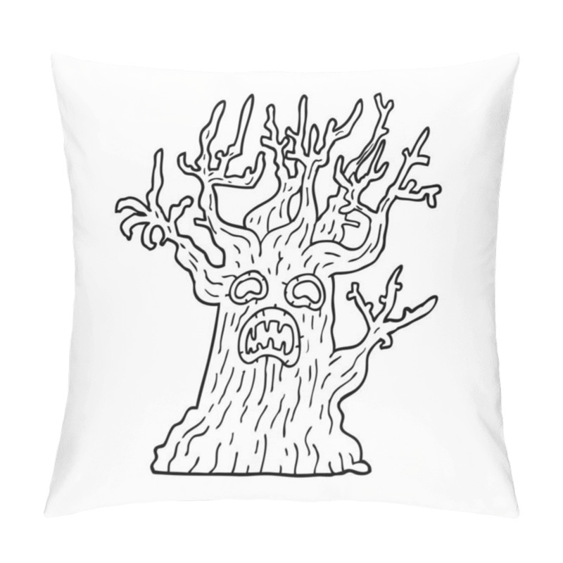 Personality  line drawing cartoon spooky tree pillow covers