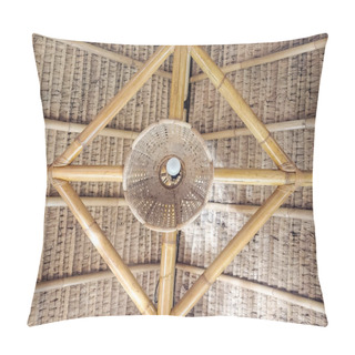 Personality  Bamboo Ceiling Pattern And A Lamp  Pillow Covers