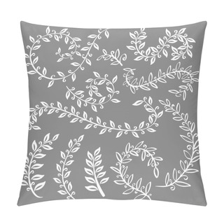 Personality  Monochrome Vintage Set With Herbs. Sketch Of Flowers And Herbs. Illustration For Greeting Cards, Invitations, And Other Printing And Web Projects. Pillow Covers