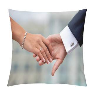 Personality  Wedding Couple Holding Hands Pillow Covers