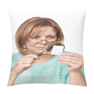 Personality  Woman Watching Postage Stamps Pillow Covers
