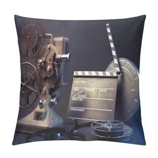 Personality  Old Film Projector And Movie Objects Pillow Covers