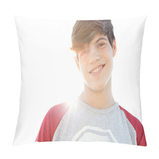Personality  Portrait Of An Attractive And Joyful Teenager Boy Pillow Covers