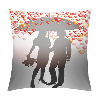 Personality  Couple Under Umbrella On Valentines Day Pillow Covers