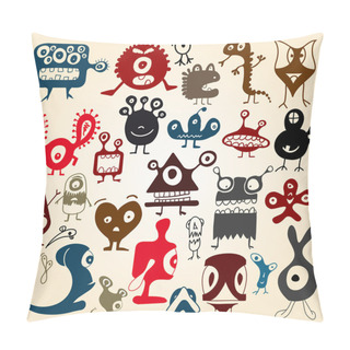 Personality  Many Cute Doodle Monsters Set Pillow Covers
