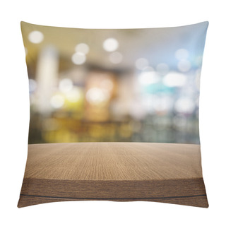 Personality  Empty Wooden Round Table And Blurred Background For Product Pres Pillow Covers