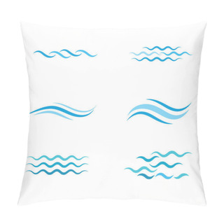 Personality  Water Wave Icon Vector Illustration Design Logo Pillow Covers