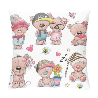 Personality  Set Of Cute Cartoon Teddy Bear Pillow Covers