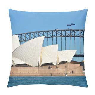 Personality  Sydney Harbour Bridge And Sydney Opera House Skyline  Pillow Covers