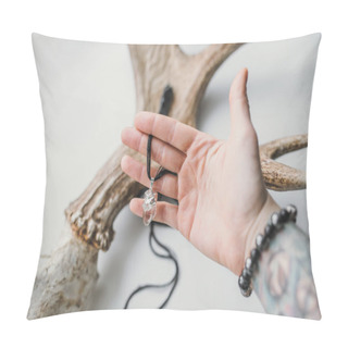 Personality  Hand Holding Pendant Pillow Covers