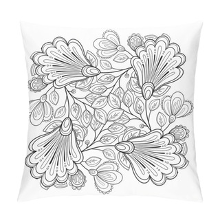 Personality  Monochrome Floral Background Pillow Covers