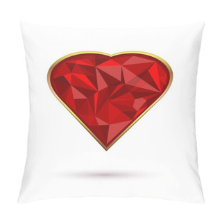 Personality  Diamond Heart In A Gold Frame Pillow Covers