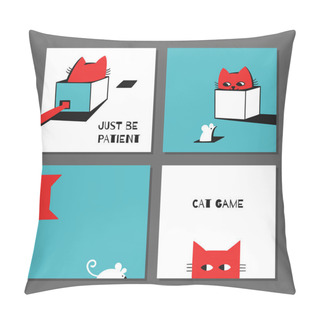 Personality  Funny Cute Cats In The Box Pillow Covers