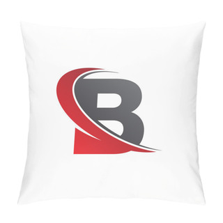 Personality  Initial Letter B Swoosh Red Logo Pillow Covers