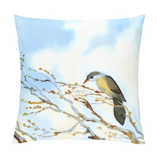 Personality  Watercolor Landscape. Old Bare Tree Pillow Covers