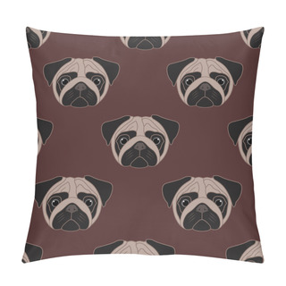 Personality  Vector Pug. Seamless Pattern Pillow Covers