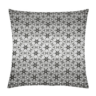 Personality  Bohemian Style Black And White Caleidoscope Ombre Seamless Vector Pattern. Texture For Web, Print, Fabric, Textile, Card Background, Wrapping Paper Or Wallpaper. Pillow Covers