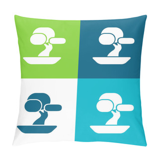 Personality  Bonsai Tree Flat Four Color Minimal Icon Set Pillow Covers
