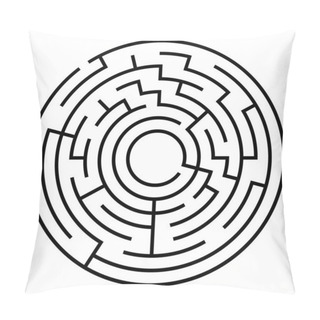 Personality  Circle Maze Puzzle Game For Kids ,Labyrinth Vector On White. Pillow Covers
