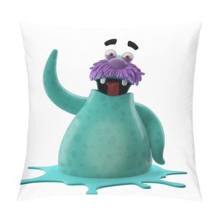 Personality  Cyan Walrus With One Hand Up Pillow Covers