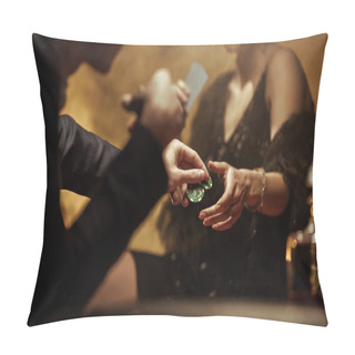 Personality  Couple Playing Poker Pillow Covers