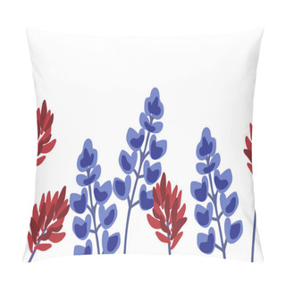 Personality  Indian Paintbrush And Bluebonnet Background Pillow Covers