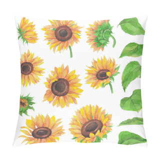 Personality  Watercolor Sunflower Pack Pillow Covers