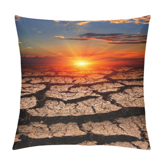 Personality  Sunset Over Cracked Earth Pillow Covers