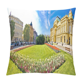 Personality  Zagreb Theater Square Panoramic View Pillow Covers