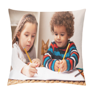 Personality  Young Girl And Boy Drawing Pillow Covers