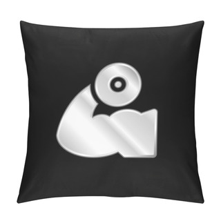 Personality  Biceps Silver Plated Metallic Icon Pillow Covers