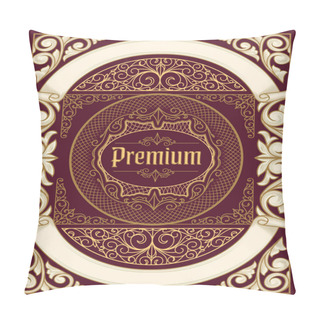 Personality  Marsala Frame With Floral Elements, Vector Illustration Pillow Covers