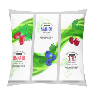 Personality  Berries On Summer Vertical Banners Pillow Covers