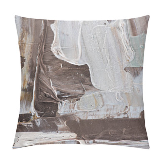 Personality  Texture Of Beige And Brown Brush Strokes Of Oil Paint Pillow Covers
