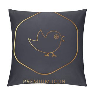Personality  Bird Of Black Feathers Golden Line Premium Logo Or Icon Pillow Covers
