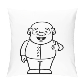 Personality  Black And White Old Man Giving Thumbs Up Pillow Covers
