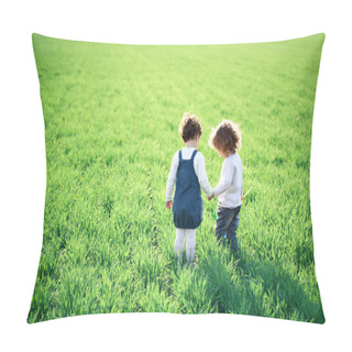 Personality  Children In Spring Field Pillow Covers