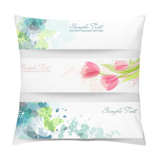 Personality  Set Of Three Banners. Pillow Covers