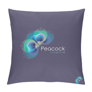 Personality  Peacock Feathers Colorful Transparent Logo Pillow Covers