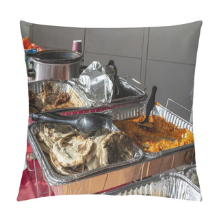 Personality  Potluck Food On Tables In Office For Thanksgiving Pillow Covers